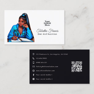 Bold Afro Black Woman Empowerment Design Business Card