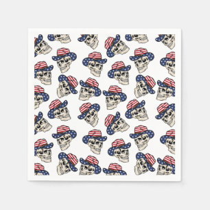 Bold American Cowboy Skull Napkin