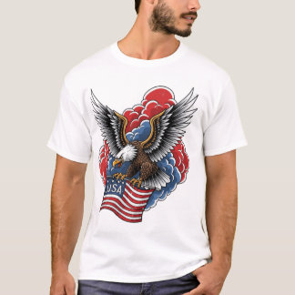 Bold American Eagle – Patriotic Flag Art T-Shirt