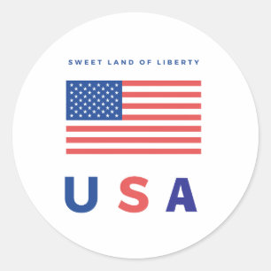 Bold American Flag Classic Round Sticker