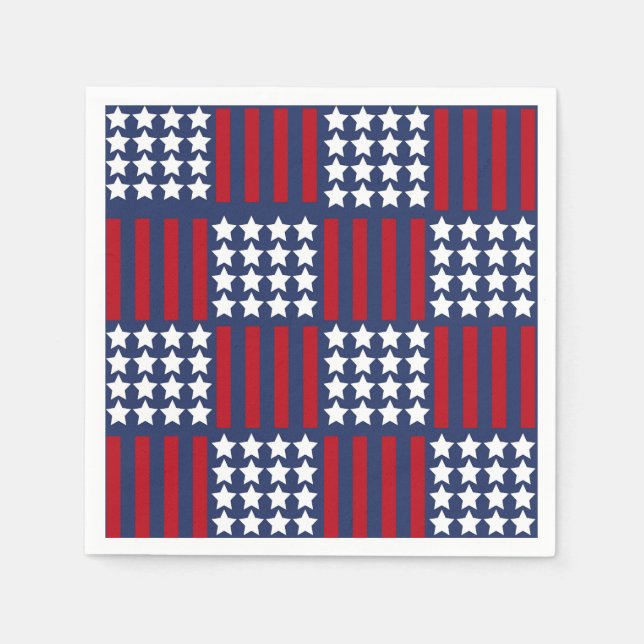  Bold American Spirit Stars & Stripes Celebration Napkin (Front)