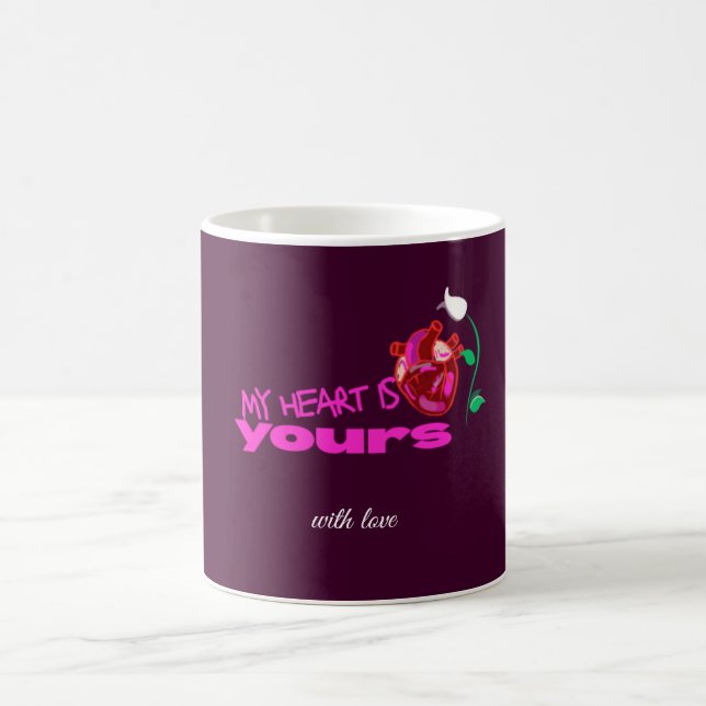 Bold Anatomical Heart Pink Gift– Coffee Mug (Center)