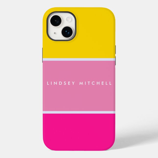 Bold and Bright Colour Block Custom Name  Case-Mate iPhone Case (Back)