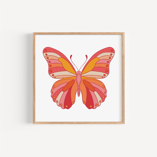 Bold and Bright Hand-Drawn Butterfly Art Print (Creator Uploaded)