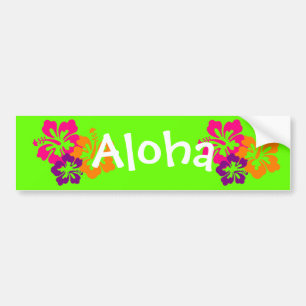 Bold and Bright Hawaiian Flowers Bumper Sticker