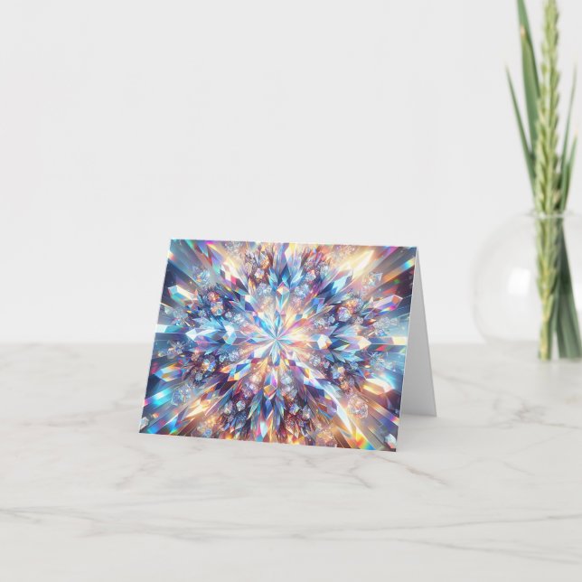 Bold and Bright Holographic Crystal Blank Card (Front)