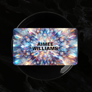 Bold and Bright Holographic Crystal Business Card