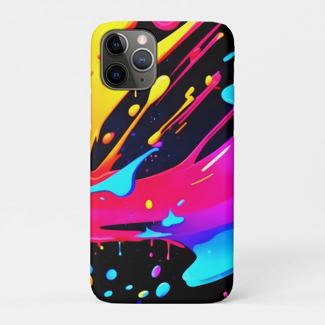 Bold and Bright Paint Splatter Art Case-Mate iPhone Case (Back)