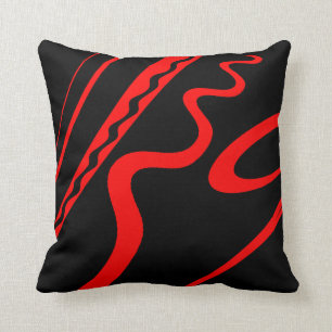 Bold and Bright - Red and Black Tribal Design Cushion