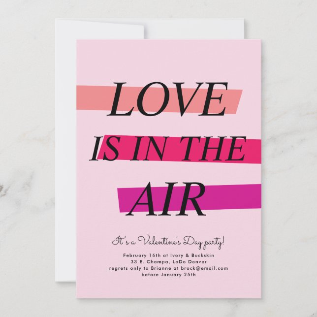 Bold and Bright Valentine's Day Party Invitation (Front)