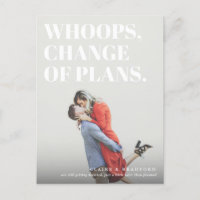 Bold and Cheeky Typographic Wedding Postponed