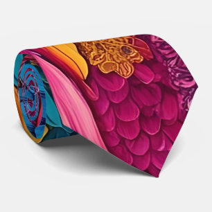 Bold and Colourful Botanical Neck Tie