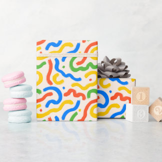 Bold and Colourful Brushstrokes Pattern Wrapping Paper