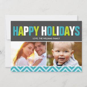 Bold and Colourful Happy Holidays Cards