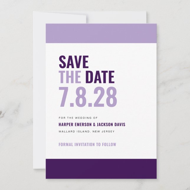 Bold and Colourful Save the Date Invitation (Front)