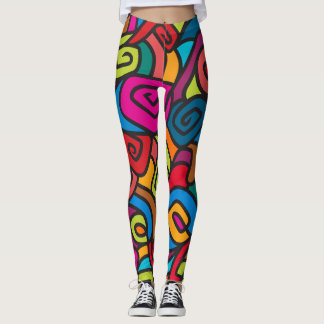 Bold and Colourful Swirly Design Leggings