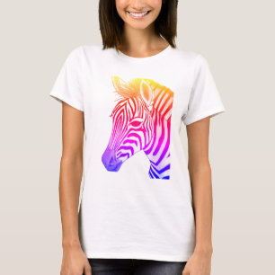 Bold and colourful zebra drawing T-Shirt