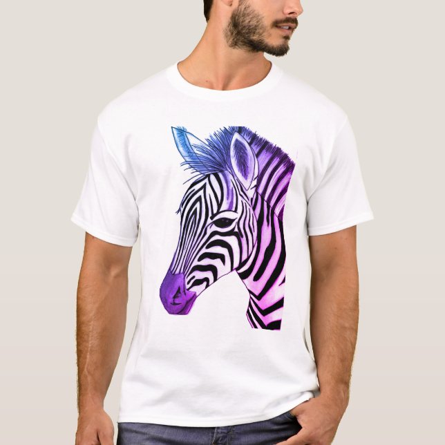 Bold and colourful zebra drawing T-Shirt (Front)