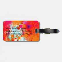 Bold and Cool Orange Teal Dreamy Floral Abstract