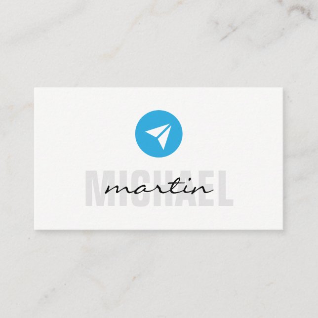 Bold and Cursive Text Email Icon Business Card (Front)