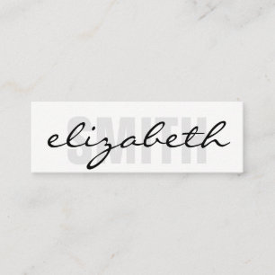 Bold and Cursive Text Mini Business Card