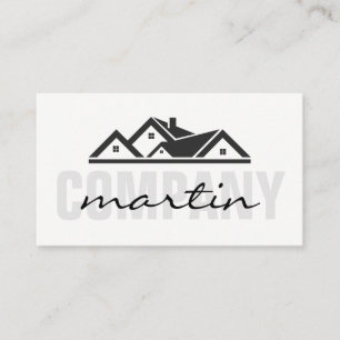 Bold and Cursive Text Real Estate Icon Business Card