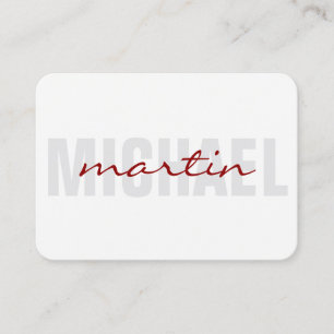 Bold and Cursive Text (red) Business Card