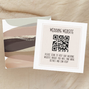 Bold and Edgy Dark Brown Wedding QR Code Enclosure Card