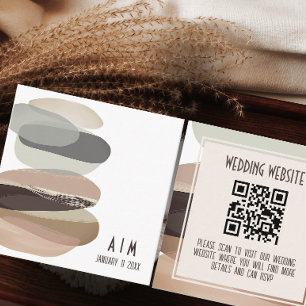 Bold and Edgy Olive Green Wedding QR Code Enclosure Card