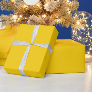 Bold and Elegant Canary Bright Yellow Plain Colour Wrapping Paper