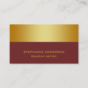 Bold and Elegant Purple Gold Striped Makeup Artist Business Card