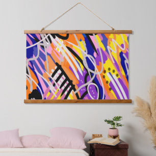 Bold and Expressive Abstract Art  Hanging Tapestry