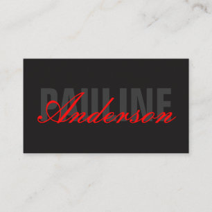 Bold and Fancy Text (Red) Business Card