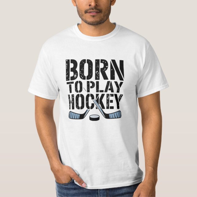 Bold and Funny Ice Hockey Lover Graphics T-Shirt (Front)