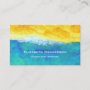 Bold and Lively Abstract Seascape Painting Business Card