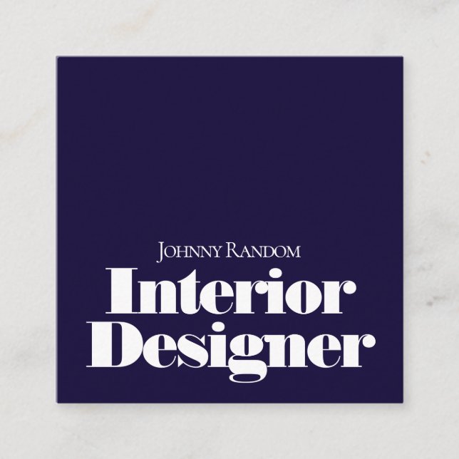 Bold and minimal style square business card (Front)