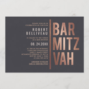 Bold and Minimalist Bar Mitzvah Invitation
