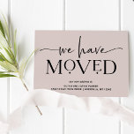 Bold and Modern | Moving Announcement Postcard<br><div class="desc">These seriously modern moving announcements feature elegant,  ornamental black text on a neutral,  rosy beige background colour for a fresh new look that is still timeless and classy. A stylish way to let friends and family that you have moved to a new home!</div>