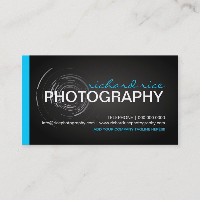 Bold and Modern Photographer Business Cards (Front)