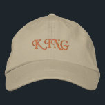 Bold and Regal Hat The Khaki King Cotton Super Cap<br><div class="desc">Everyday Royalty: Wear your crown with pride in this khaki cotton cap,  featuring "King" embroidered on the front. The adjustable strap ensures a snug,  comfortable fit.</div>