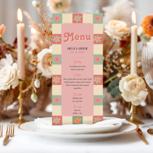 Bold and Retro Groovy Wedding Menu