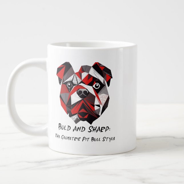 Bold and sharp: the Geometric Pit Bull Style Large Coffee Mug (Left)