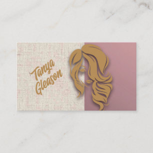 Bold and Stylish Brown & Cream- Hair Stylist Business Card