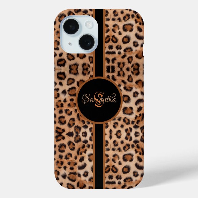 Bold and Stylish: Personalised Leopard Print  Case (Back)