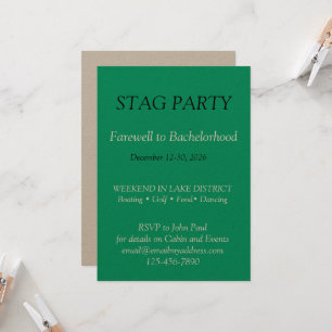 Bold and stylish STAG PARTY Invitation