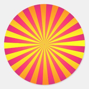 Bold and Vibrant Retro Sunburst Sticker