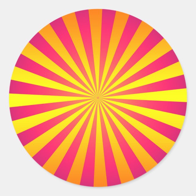 Bold and Vibrant Retro Sunburst Sticker (Front)