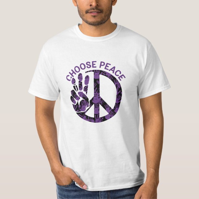 Bold and Whimsical Peace Lover Graphics T-Shirt (Front)
