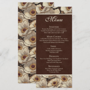 Bold Anemones Aesthetic Garden Wedding Menu