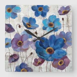 Bold Anemones Square Wall Clock